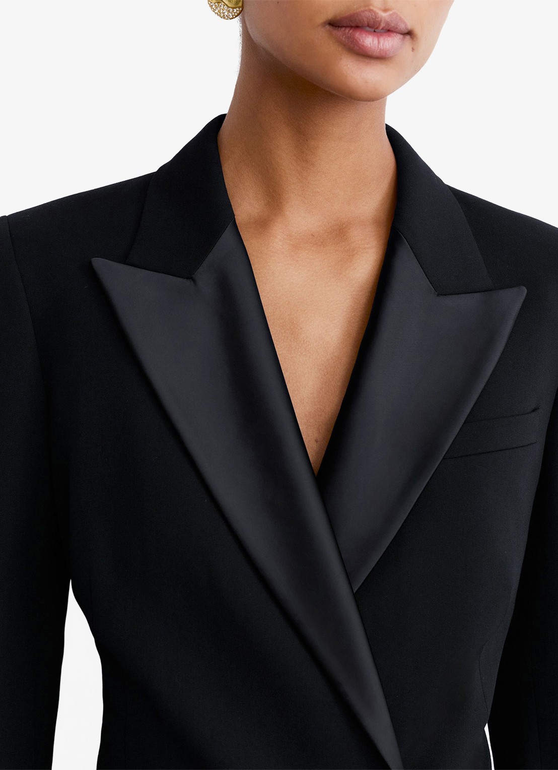 Reiss Annika double-breasted mini blazerjurk met klepzakken - detail 4 black / zwart
