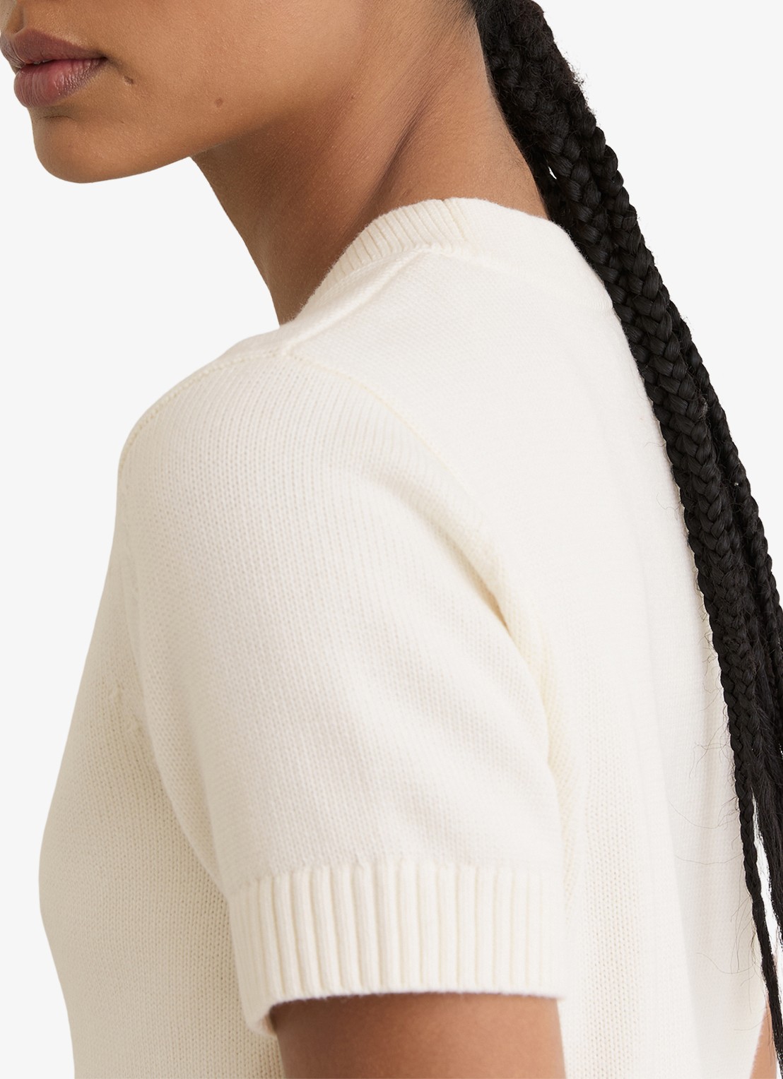 Reiss Anya fijngebreid vest in wolblend - detail 5 wit