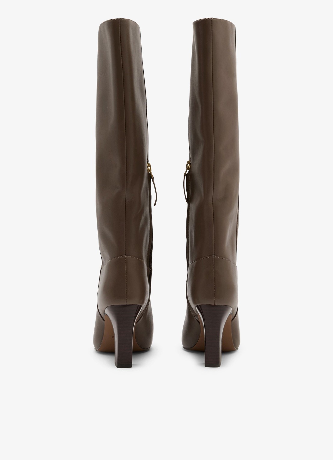 Reiss Anya laars van leer  - achterkant 6 taupe