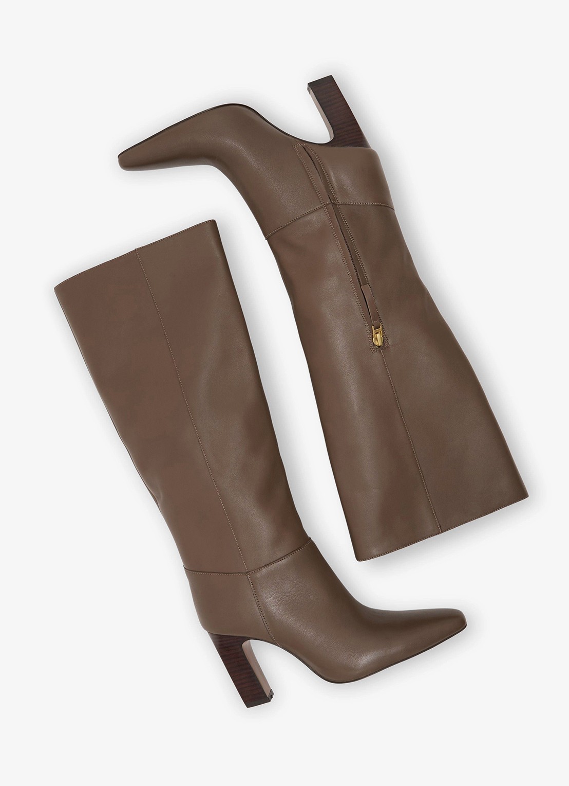 Reiss Anya laars van leer  - detail 3 taupe