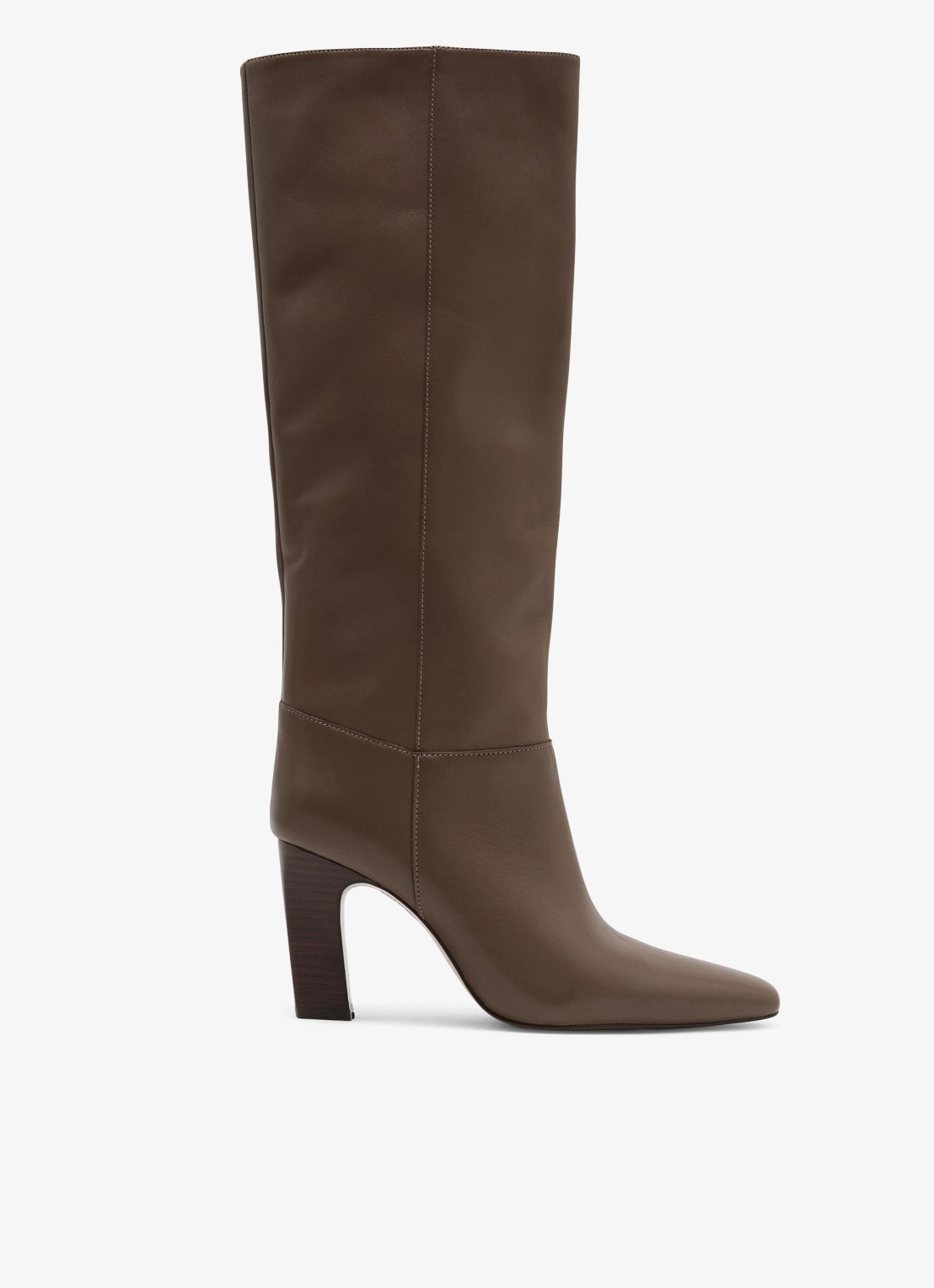 Reiss Anya laars van leer  - voorkant taupe