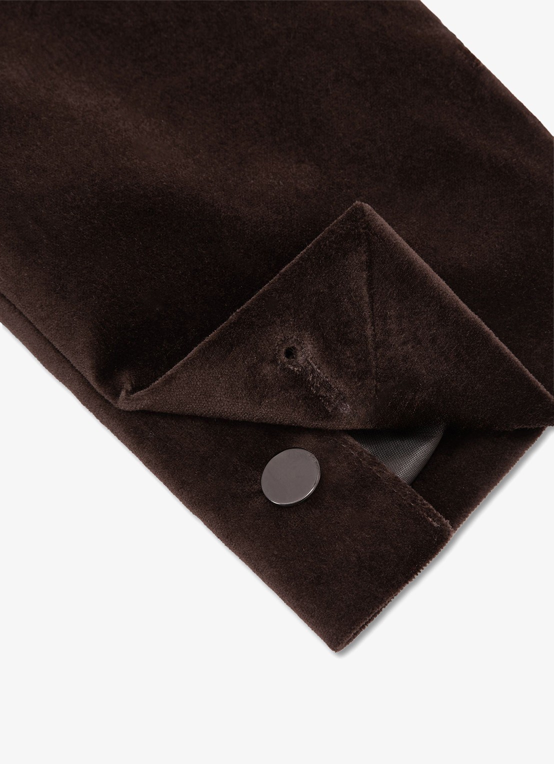 Reiss Apsara slim fit colbert van fluweel met borstzak - detail 6 brown / bruin