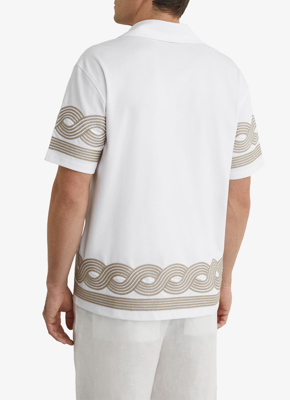 Reiss Arden regular fit overhemd met borduring - achterkant 3 white / wit