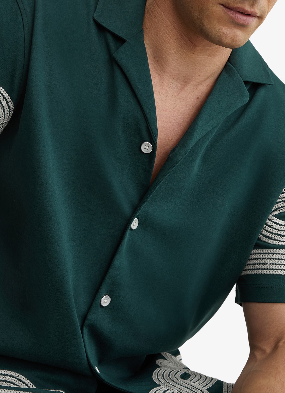 Reiss Arden regular fit overhemd met borduring - detail 10 donkergroen