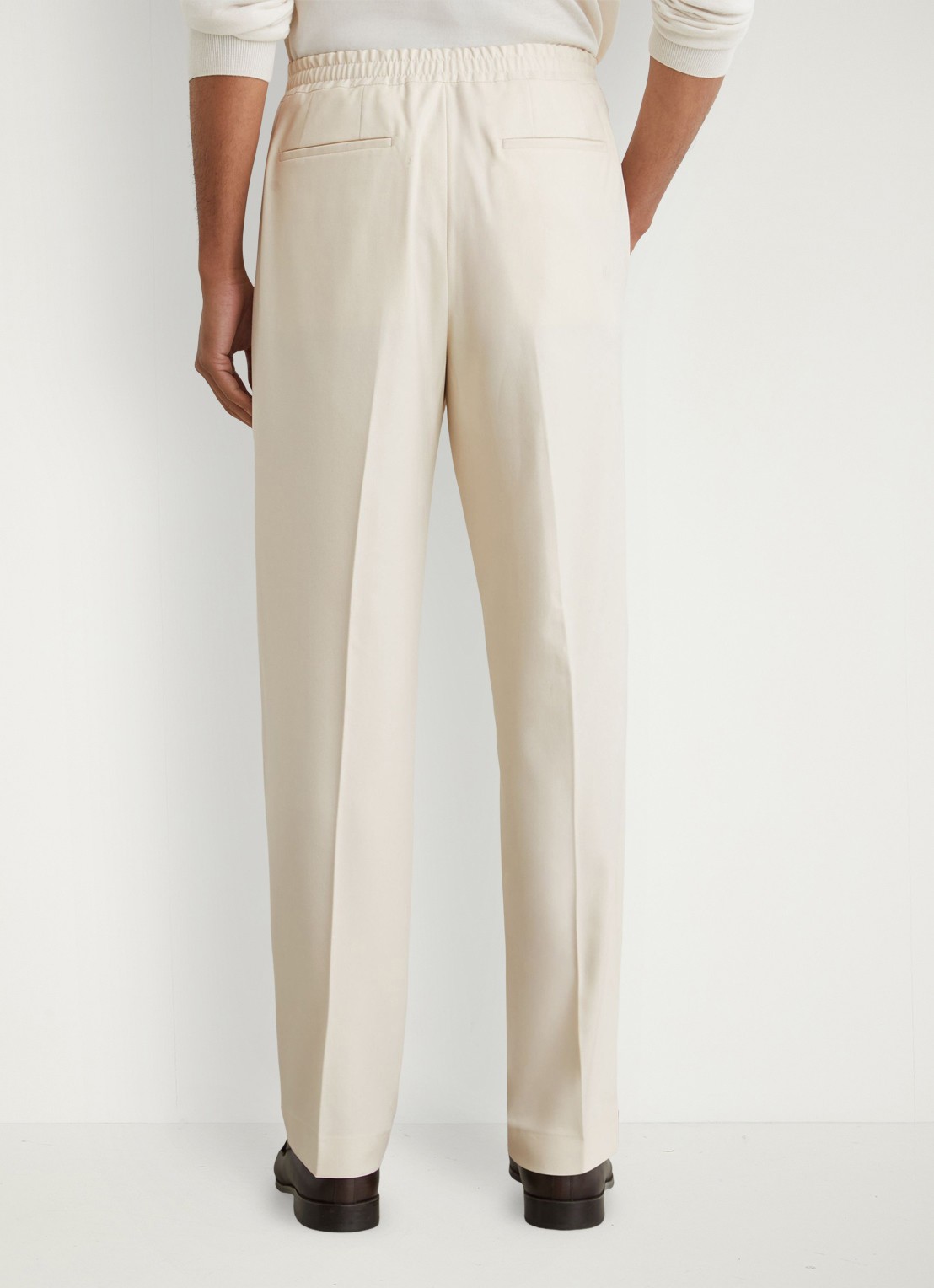 Reiss Arden regular fit pantalon met steekzakken - achterkant 5 gebroken wit