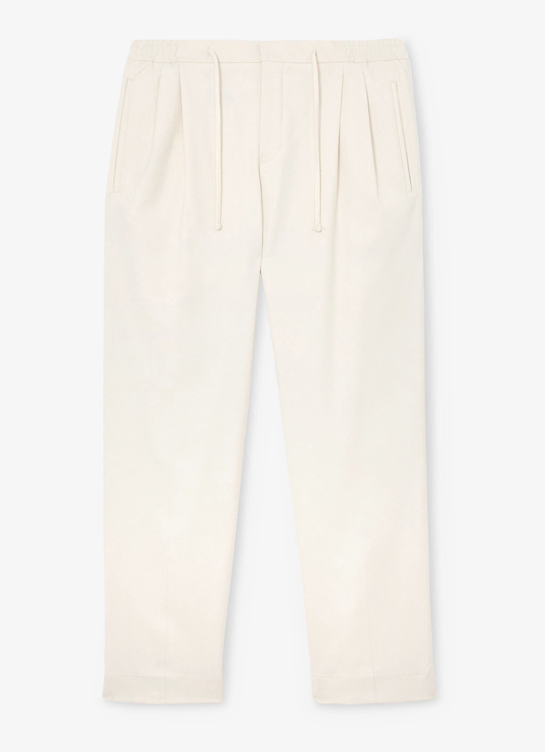 Reiss Arden regular fit pantalon met steekzakken - voorkant gebroken wit