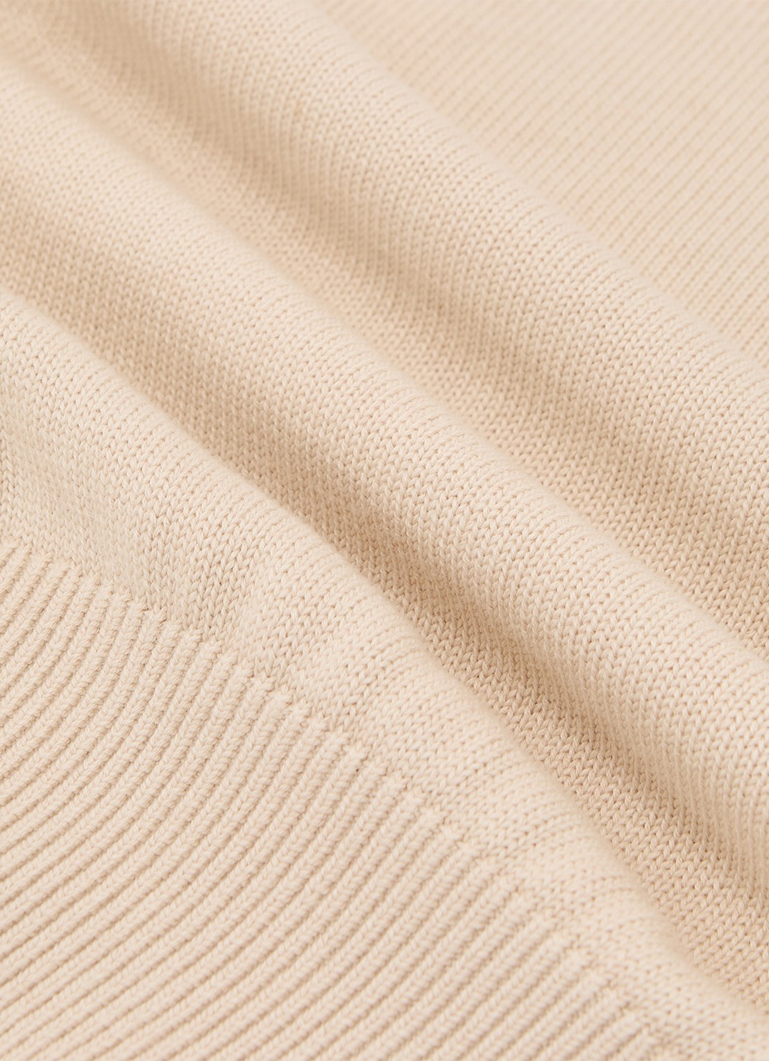 Reiss Aria fijngebreide top in wolblend met opstaande kraag - detail 6 beige