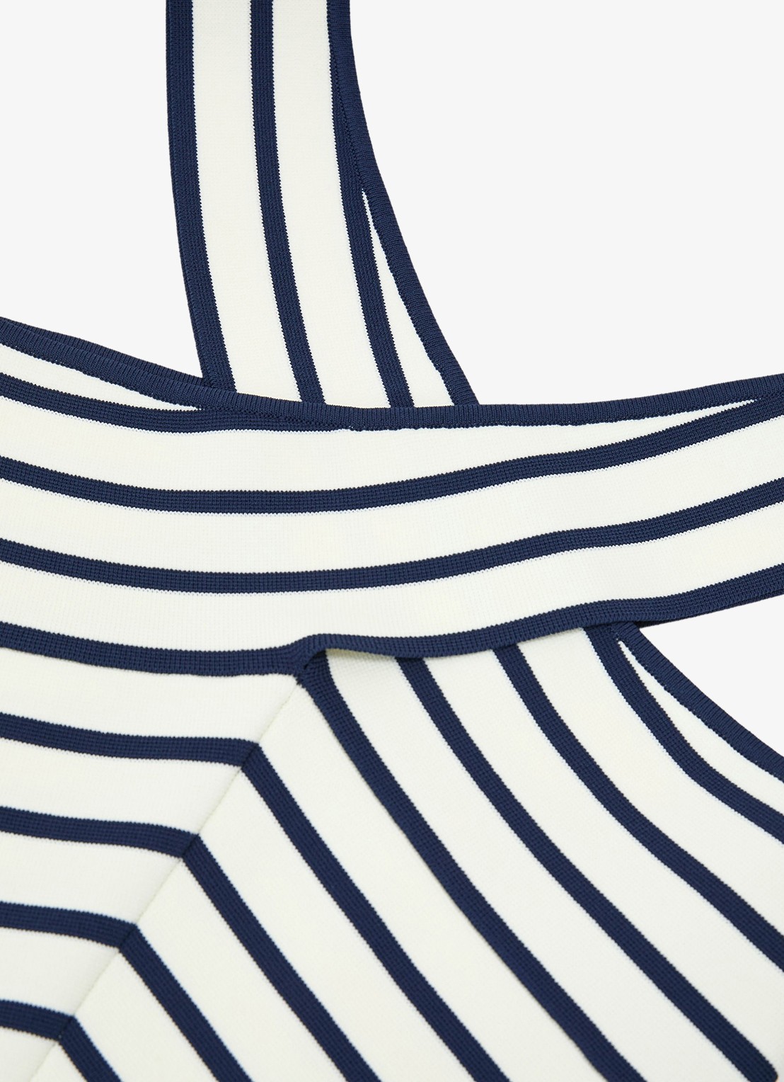 Reiss Aria fijngebreide top met streepprint - detail 2 wit / navy