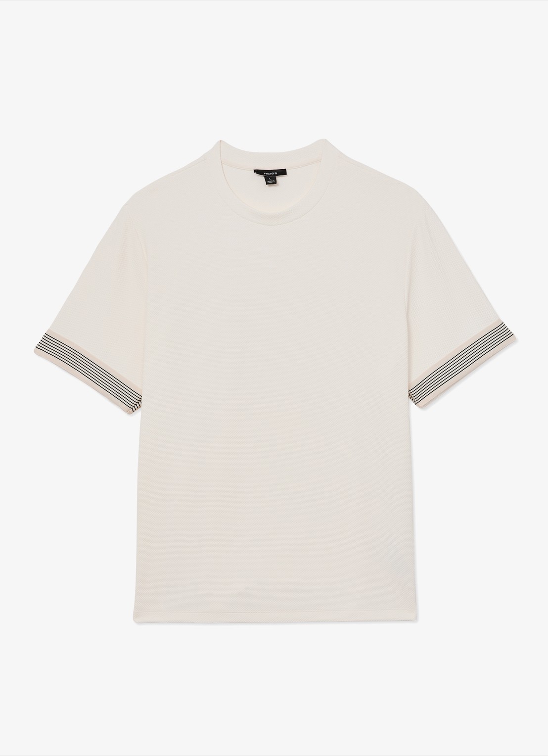 Reiss Aries T-shirt met structuur - voorkant 2 gebroken wit