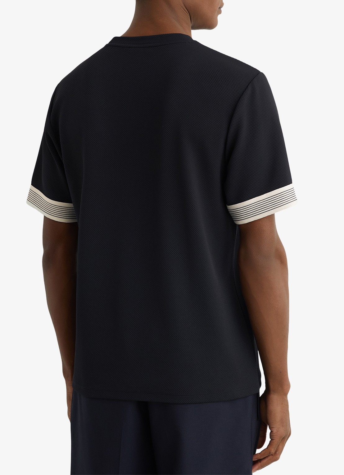 Reiss Aries T-shirt met structuur - achterkant 4 donkerblauw