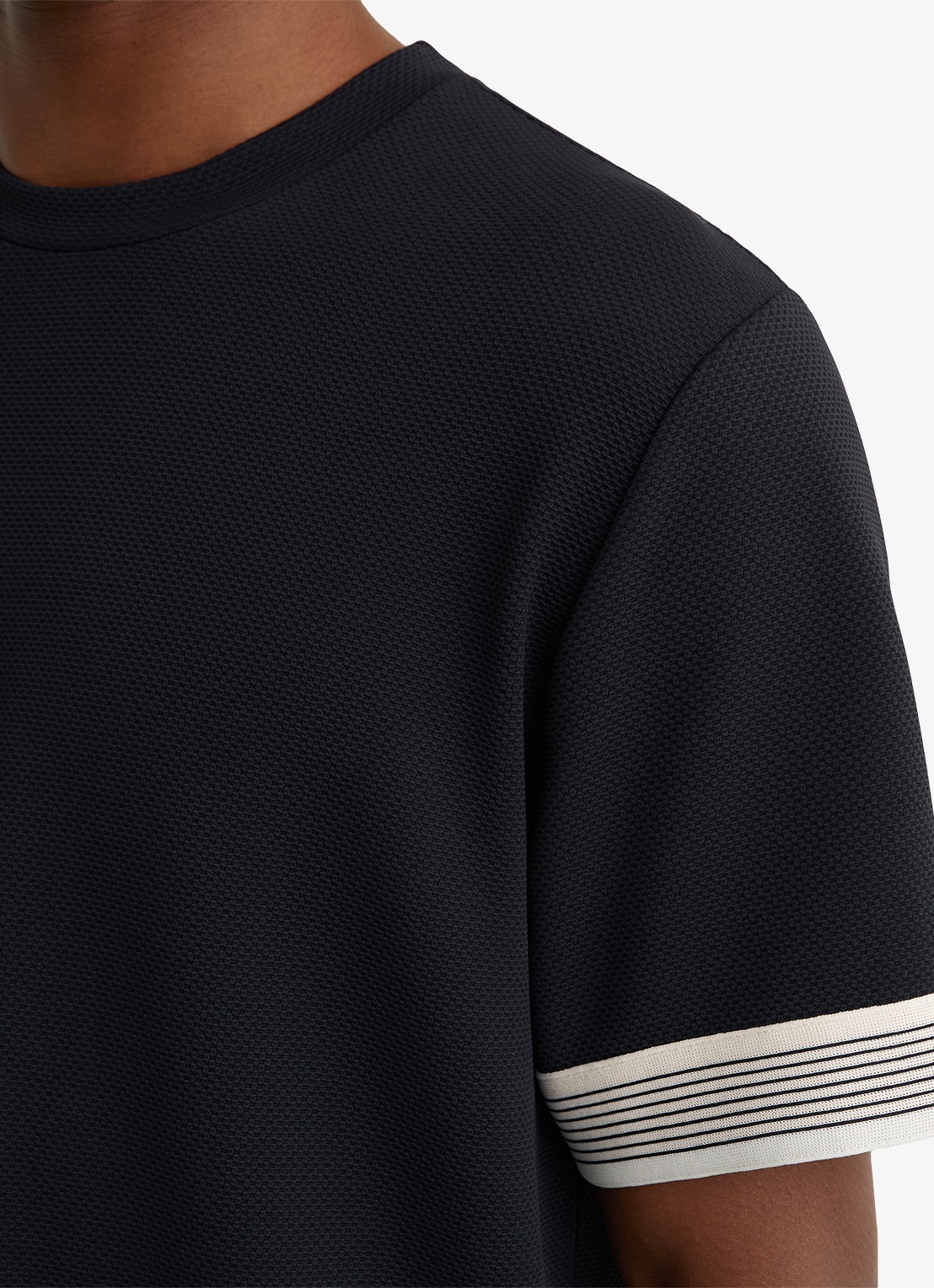Reiss Aries T-shirt met structuur - detail 2 donkerblauw
