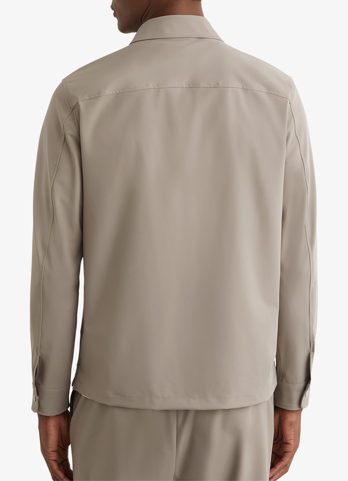 Reiss Ascend overshirt met borstzakken  - achterkant lichtbruin