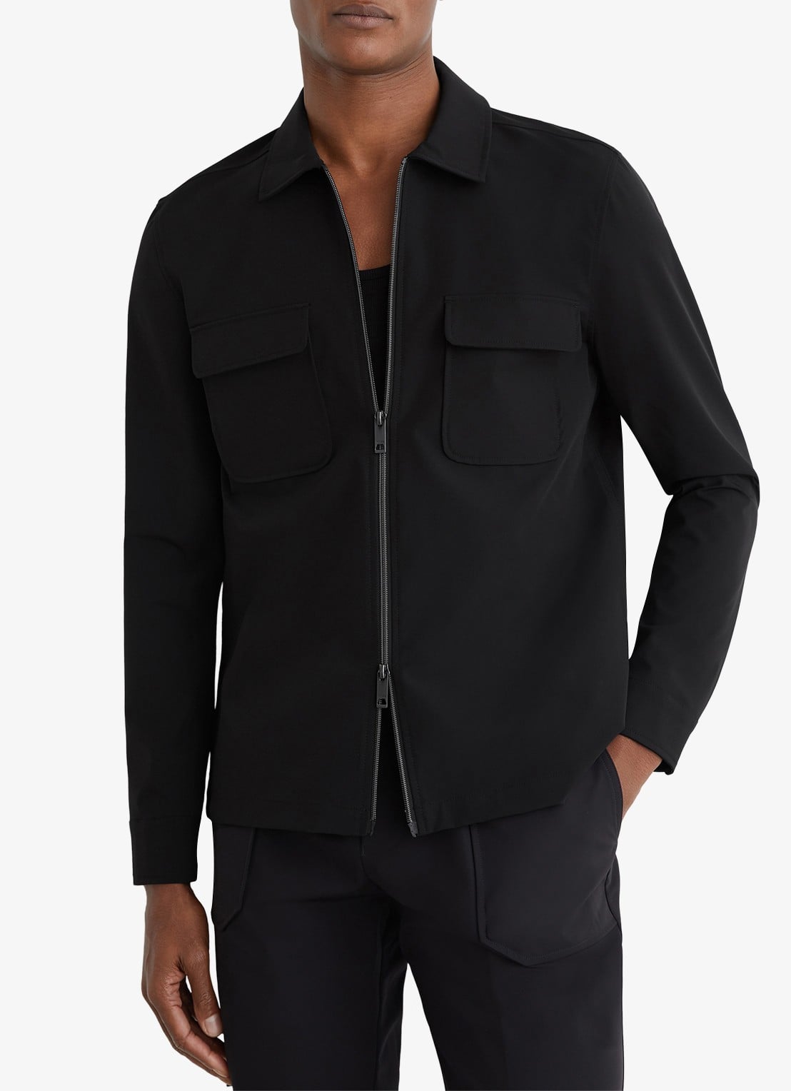 Reiss Ascend overshirt met borstzakken - detail 2 zwart