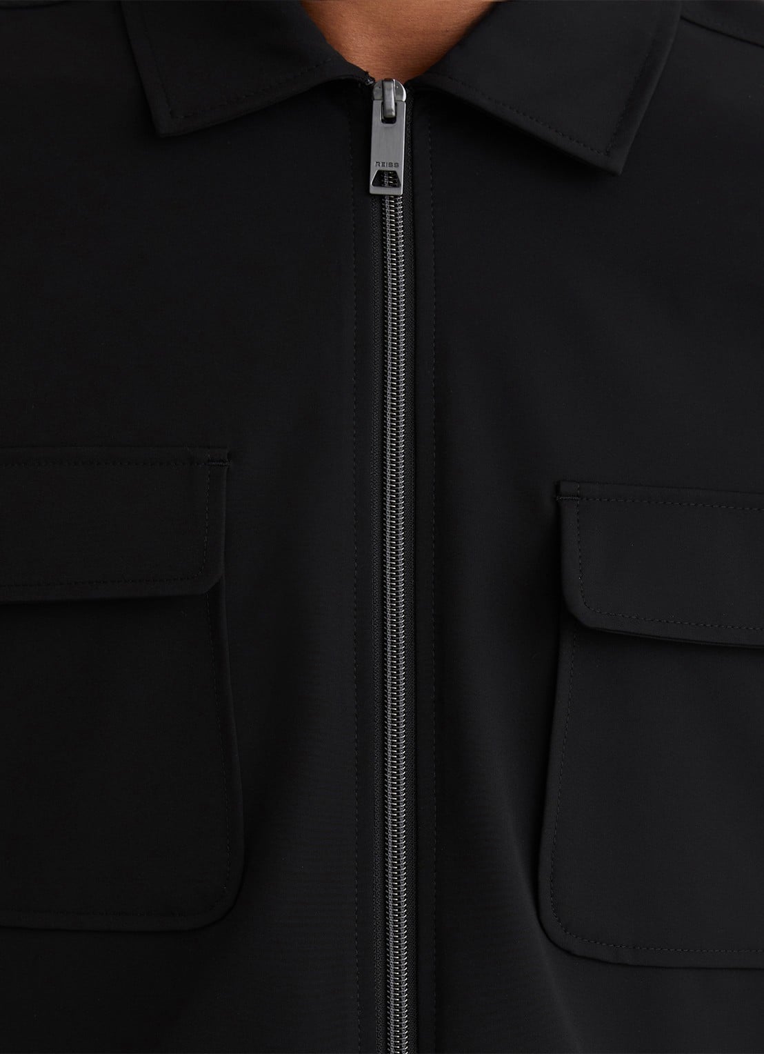 Reiss Ascend overshirt met borstzakken - detail 3 zwart
