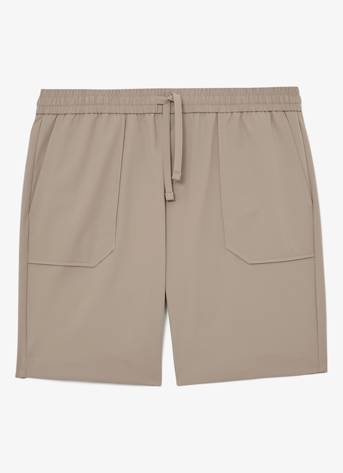 Reiss Ascend straight fit korte broek met steekzakken - voorkant 2 taupe