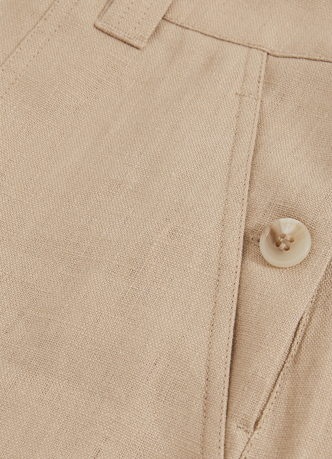 Reiss ASHBY Linen Shorts - detail 5 beige