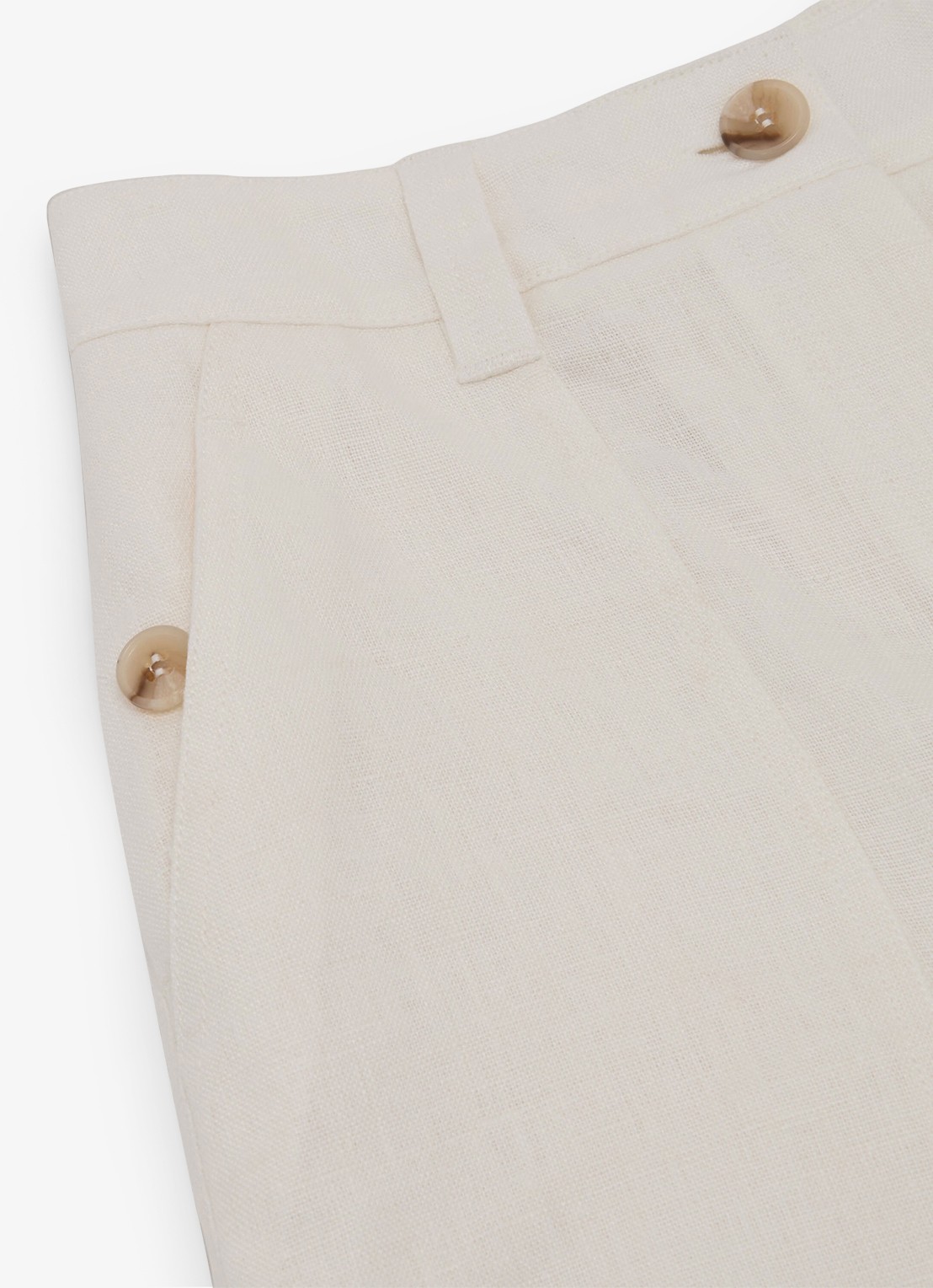Reiss Ashby mid waist wide fit broek van linnen met steekzakken - detail 8 wit