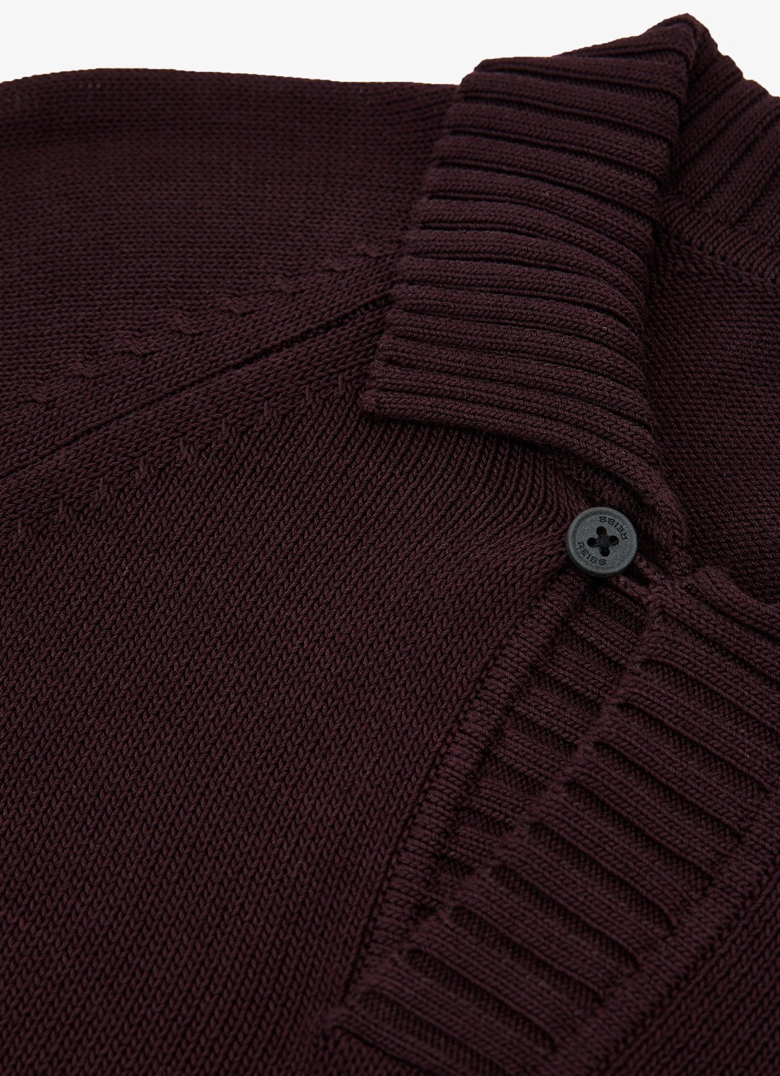 Reiss Ashdown Cotton Open-Collar Polo Jumper  - detail 4 bordeauxrood