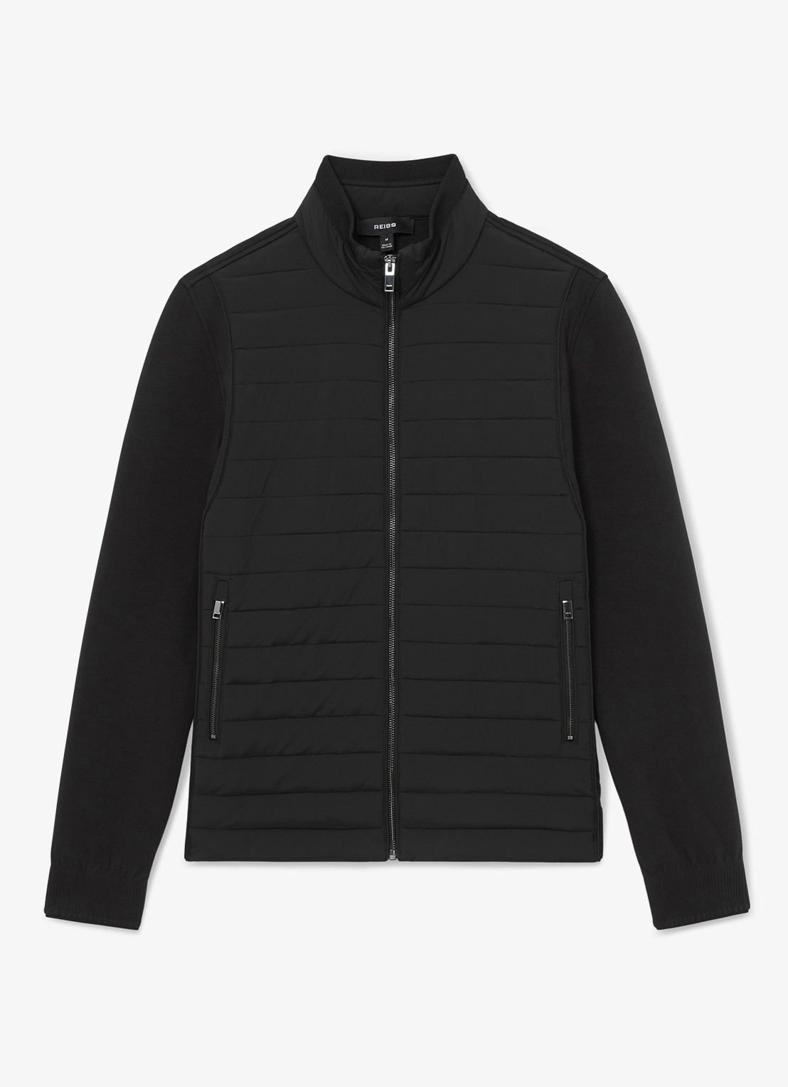 Reiss Asher jack met quilt patroon  - voorkant 2 black / zwart
