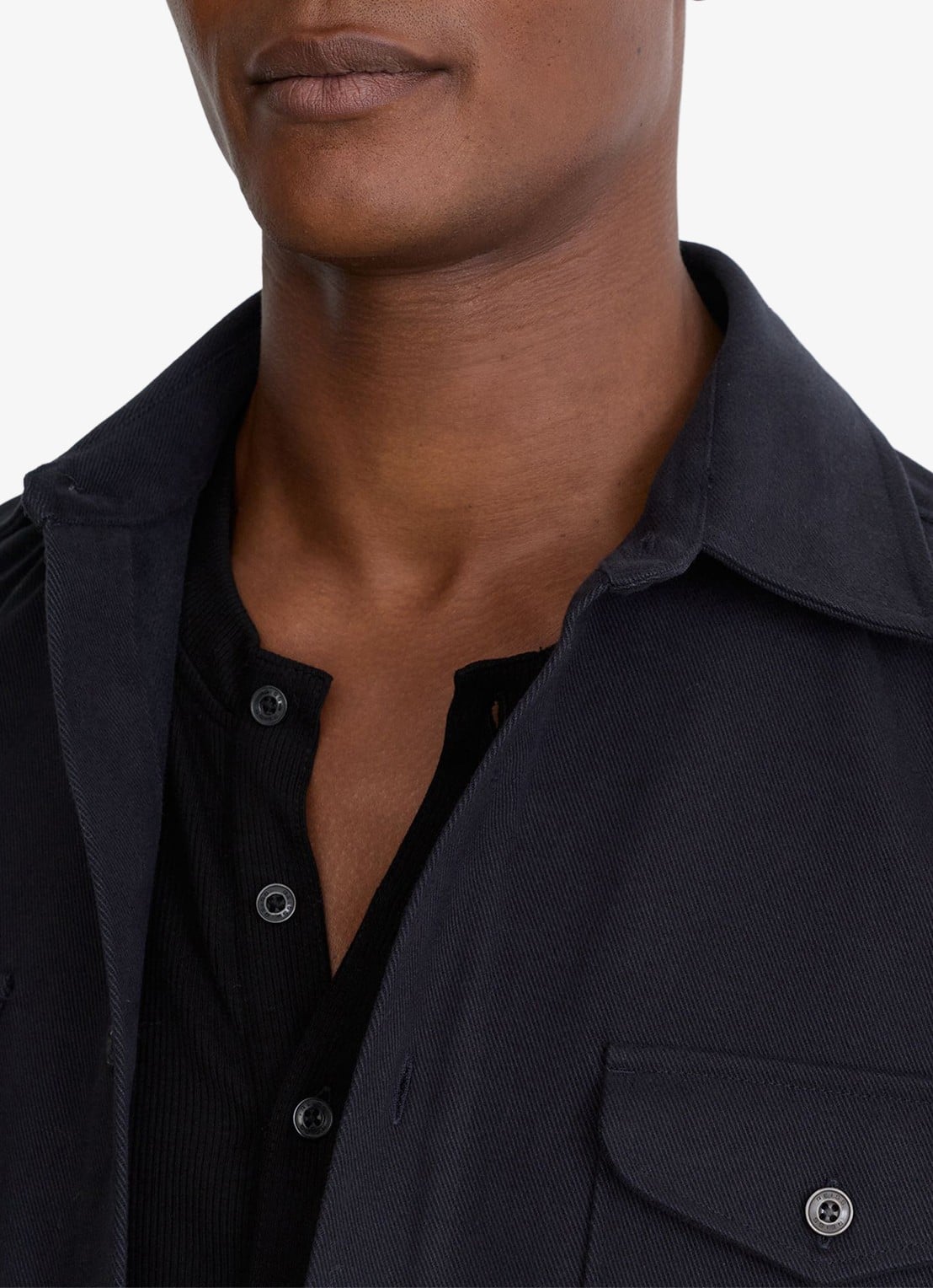 Reiss Astra regular fit overshirt met borstzakken - detail 3 navy / blauw