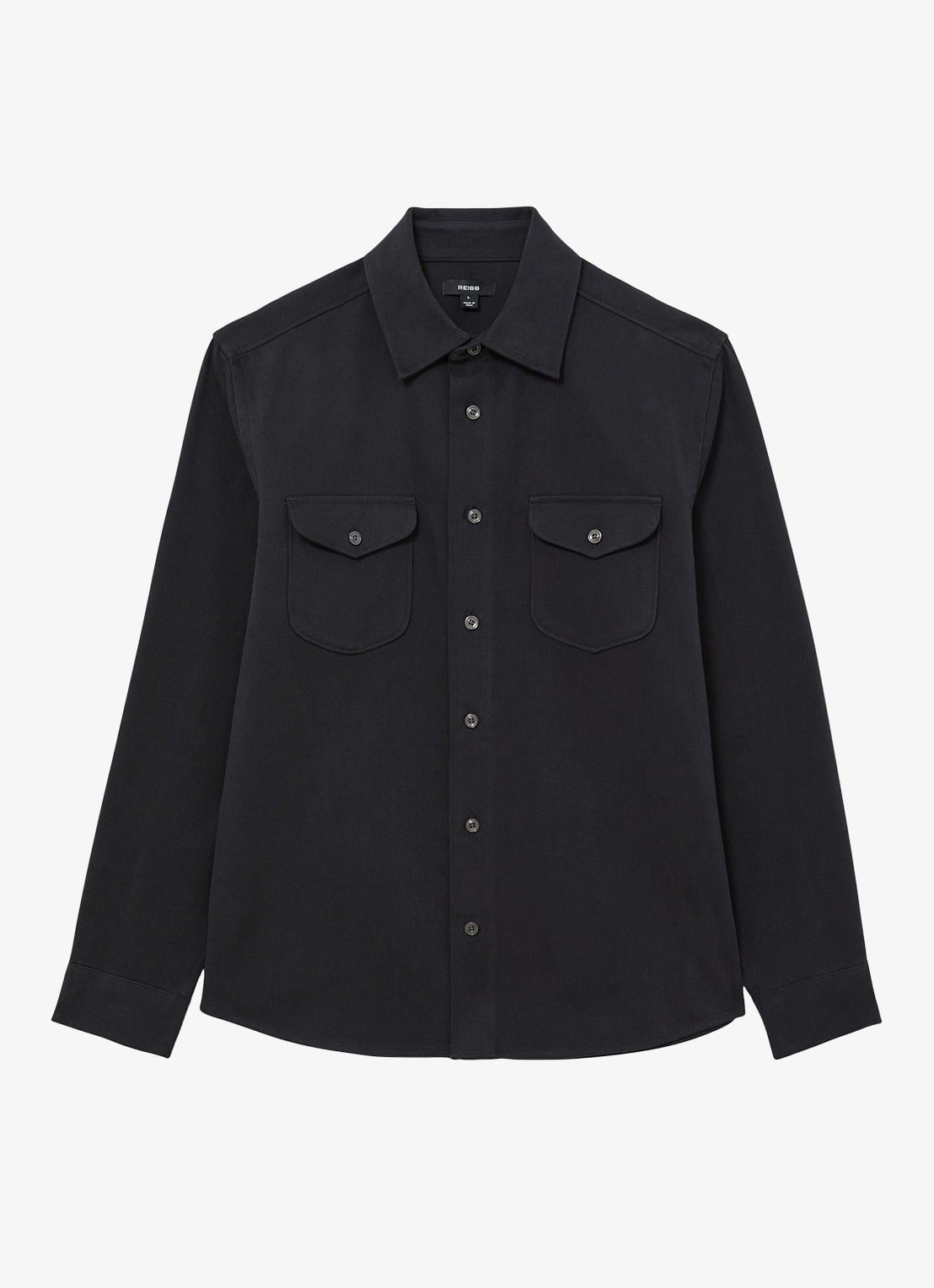 Reiss Astra regular fit overshirt met borstzakken - voorkant 6 navy / blauw