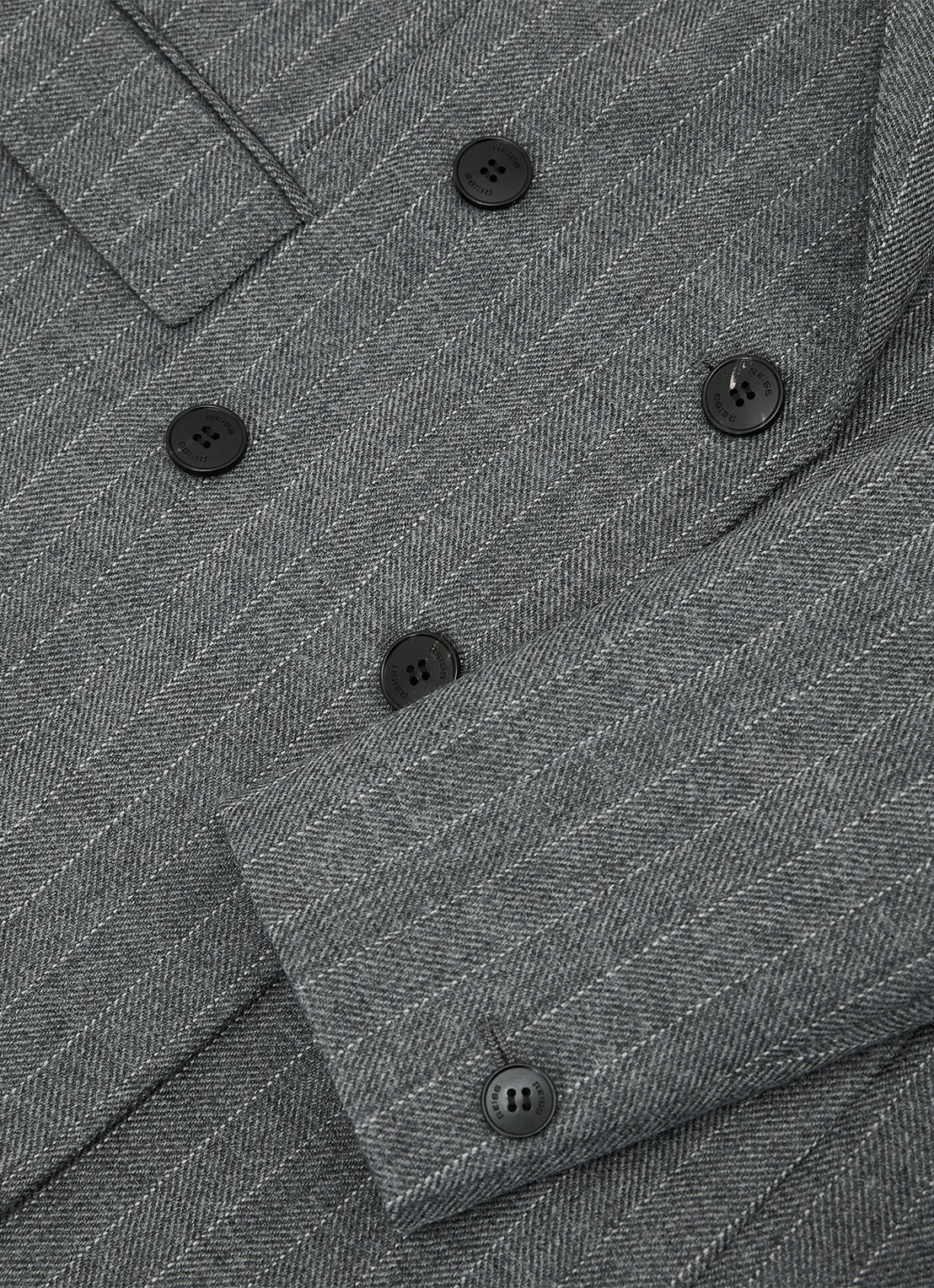 Reiss Astrid double-breasted blazer van wol met streepprint - detail 7 grijs