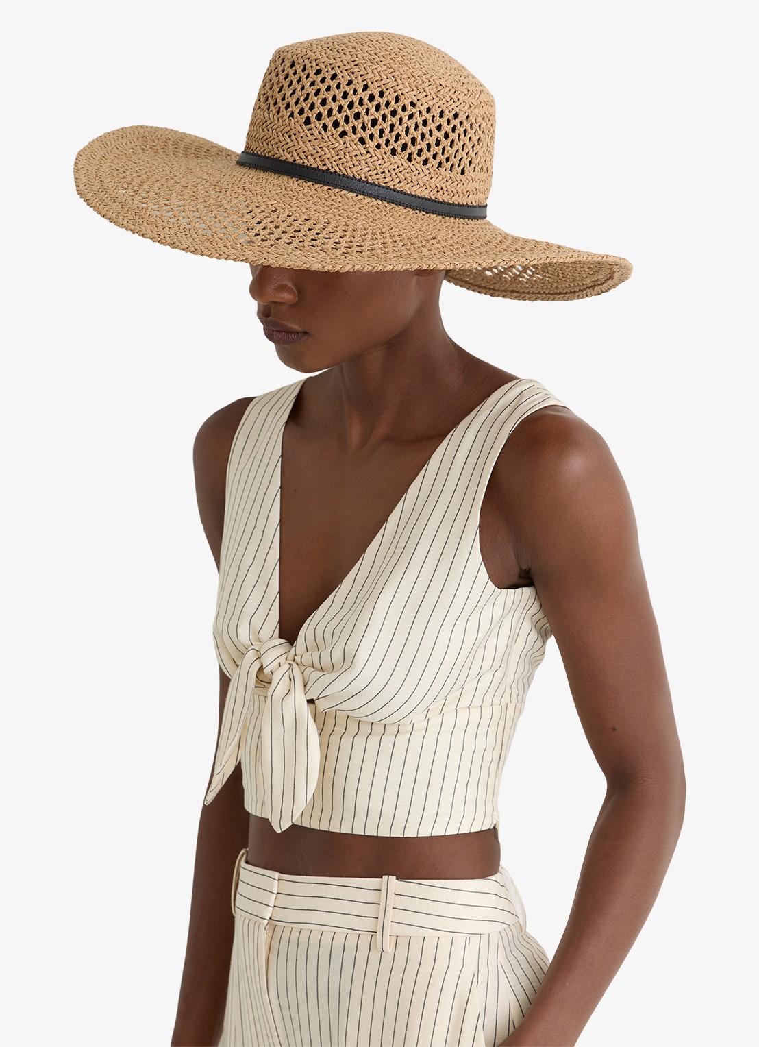 Reiss Astrid hoed van stro - detail 3 naturel
