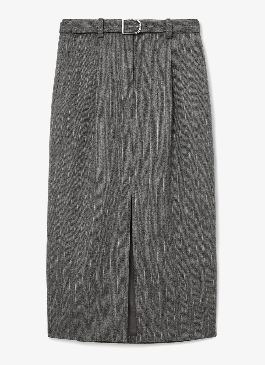 Reiss Astrid midi rok met krijtstreep - voorkant 6 grijs