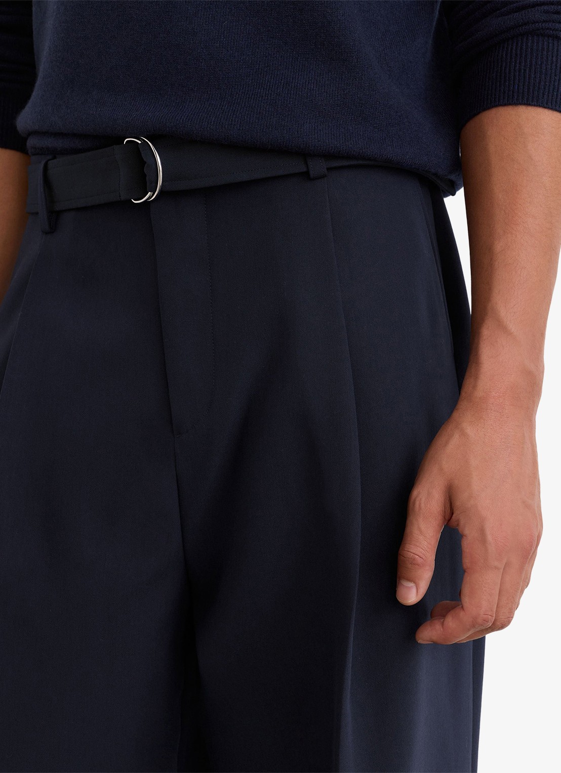 Reiss Atwell loose fit pantalon met ceintuur - detail 5 navy / blauw