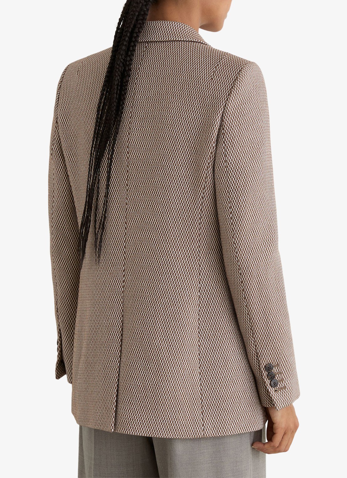 Reiss Aubrey double-breasted blazer in wolblend - achterkant 5 beige