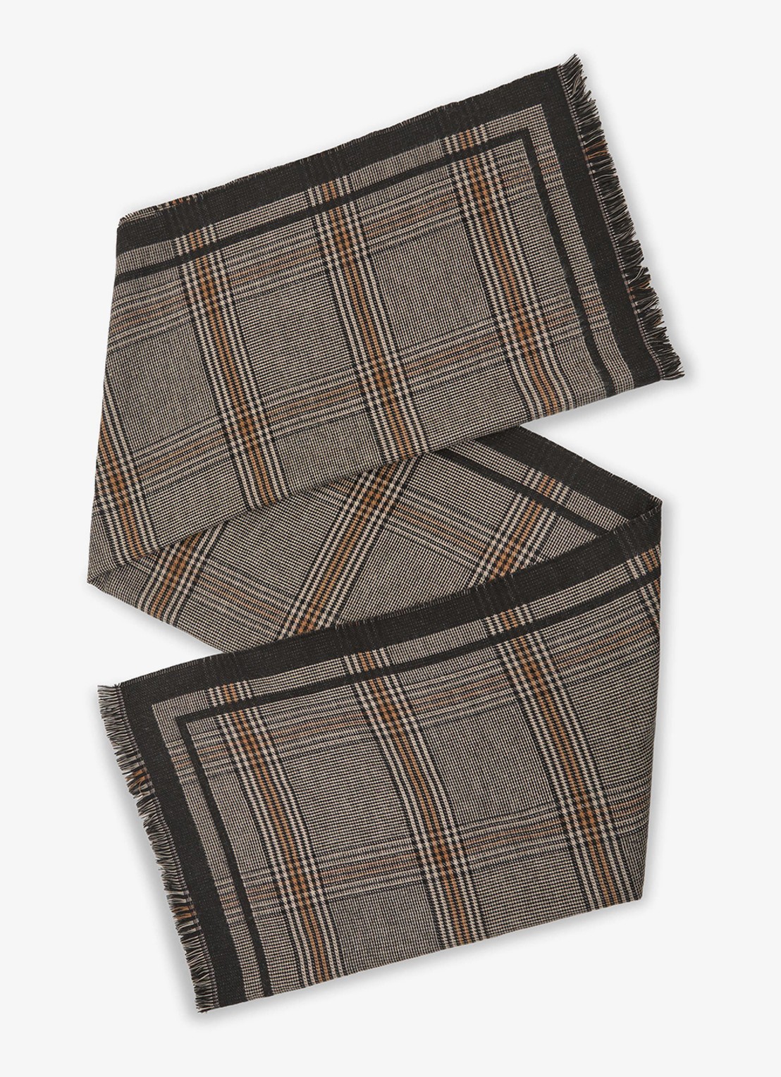Reiss Aura sjaal met ruit dessin - detail 4 chocoladebruin