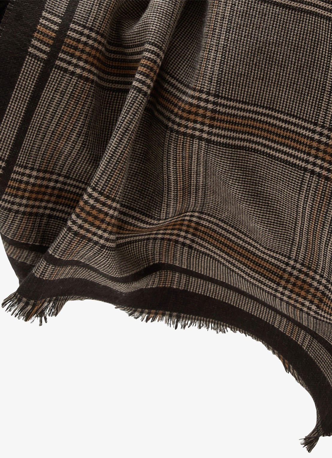 Reiss Aura sjaal met ruit dessin - detail 6 chocoladebruin
