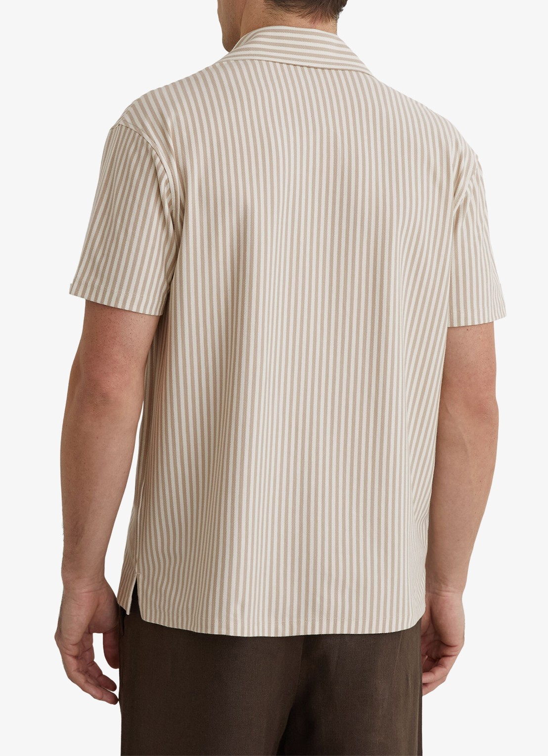 Reiss Aurelia overhemd met streepprint - achterkant 4 beige