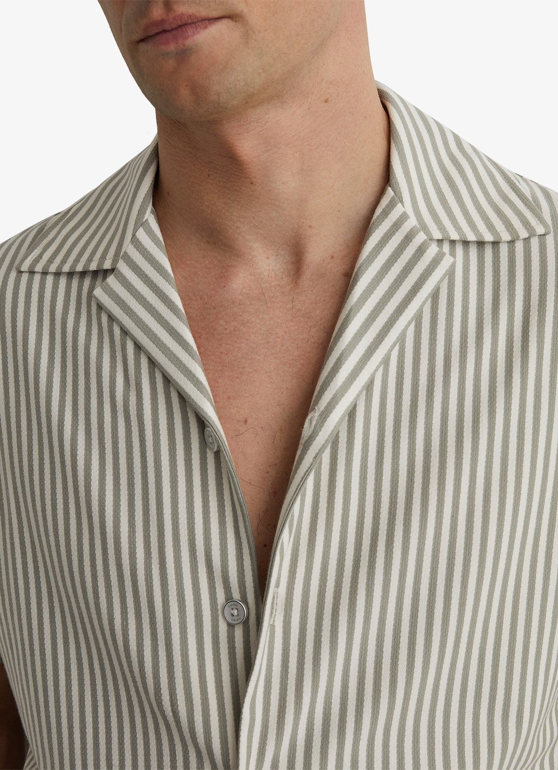 Reiss Aurelia overhemd met streepprint - detail 6 khaki