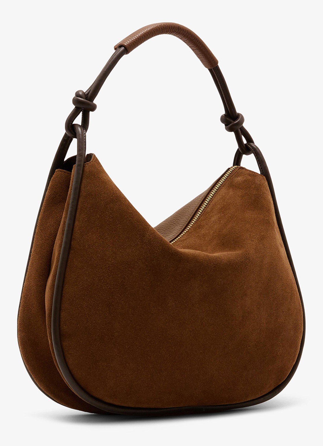 Reiss Aurelie schoudertas van leer - detail 2 beige