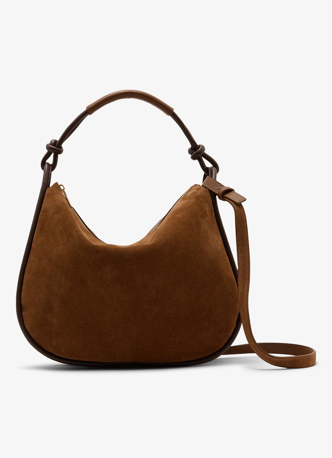 Reiss Aurelie schoudertas van leer - voorkant 6 beige