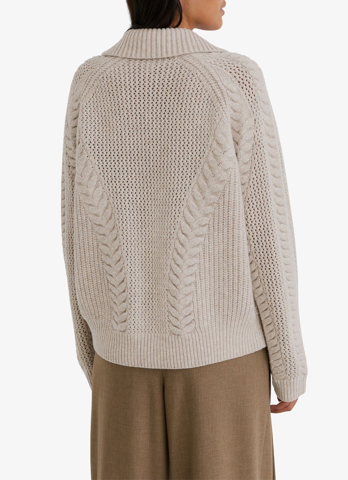Reiss Auriele grofgebreide trui van wol - achterkant 6 beige