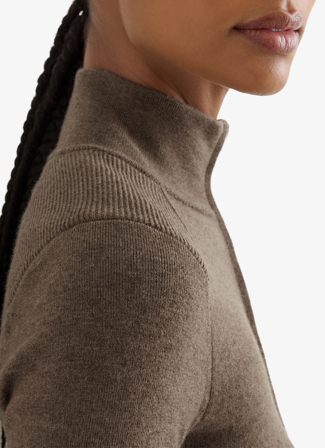 Reiss Ava fijngebreid vest in wolblend - detail 6 beige