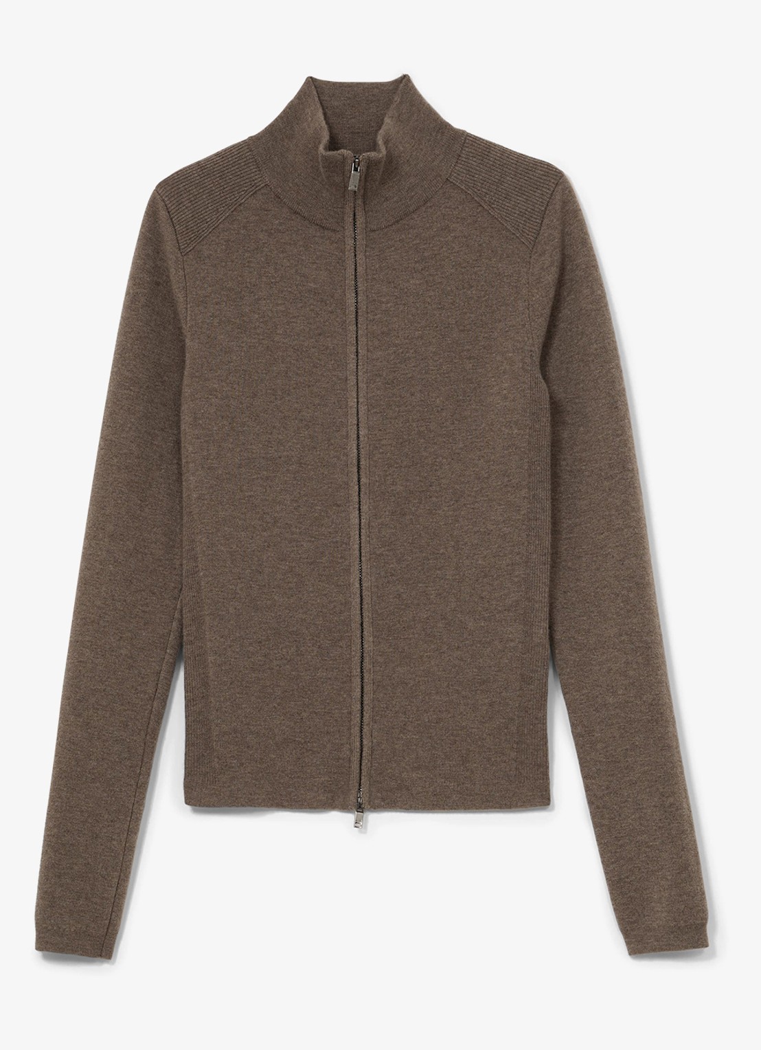 Reiss Ava fijngebreid vest in wolblend - voorkant 2 beige