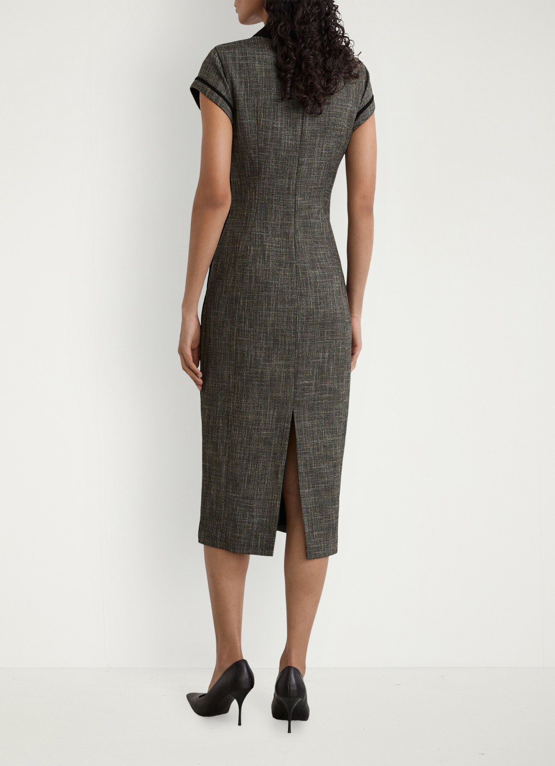 Reiss Ava midi jurk met steekzakken - achterkant 4 grijs