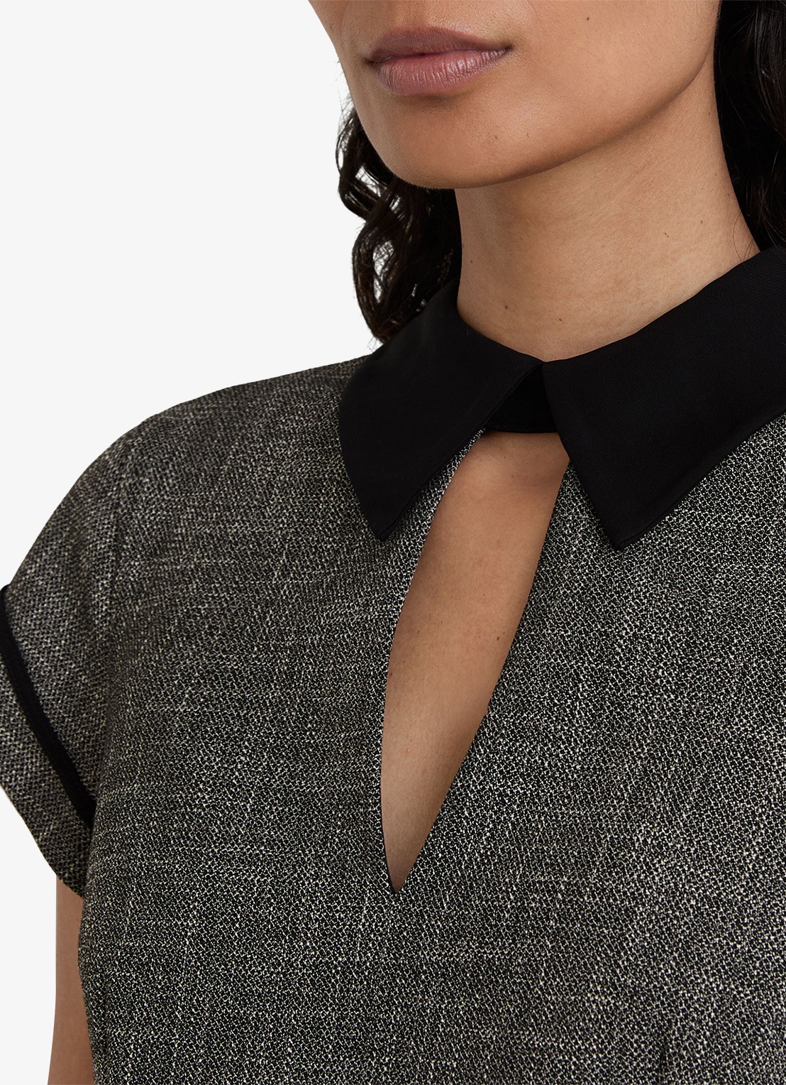 Reiss Ava midi jurk met steekzakken - detail 3 grijs