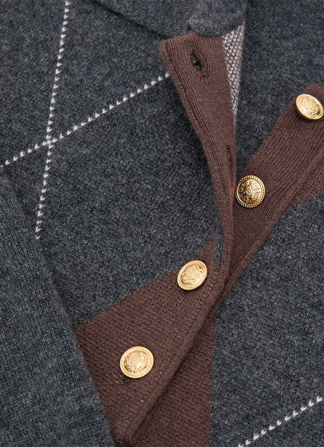Reiss Averya pullover in kasjmierblend met polokraag - detail 5 donkergrijs