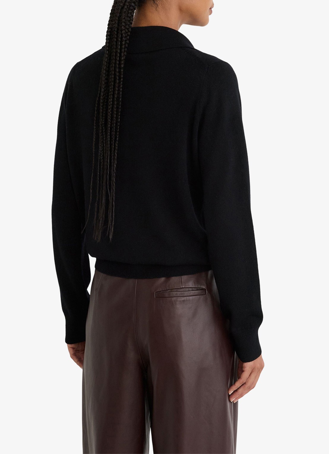 Reiss Averya pullover in kasjmierblend met polokraag - achterkant black / zwart