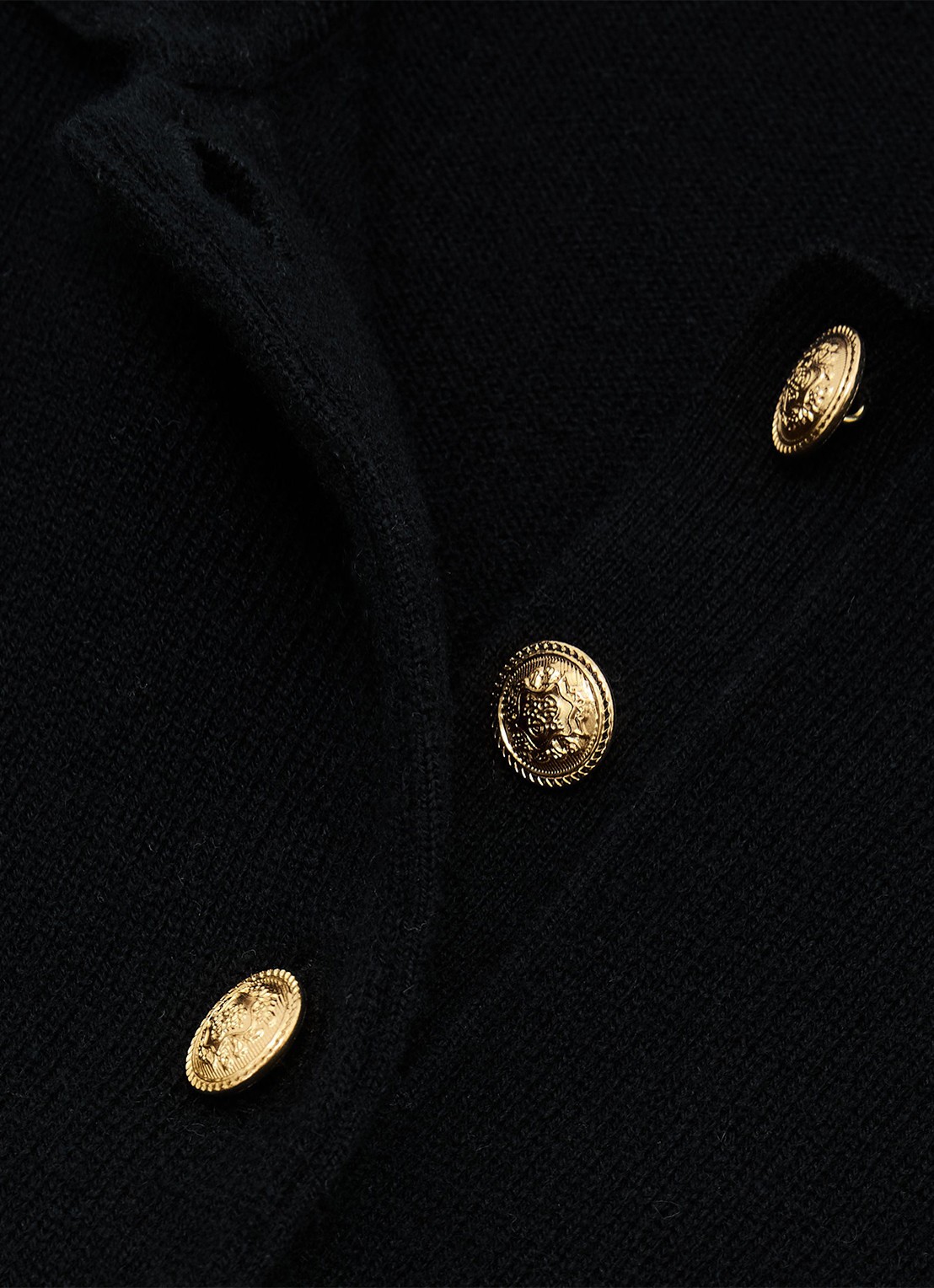 Reiss Averya pullover in kasjmierblend met polokraag - detail 4 black / zwart