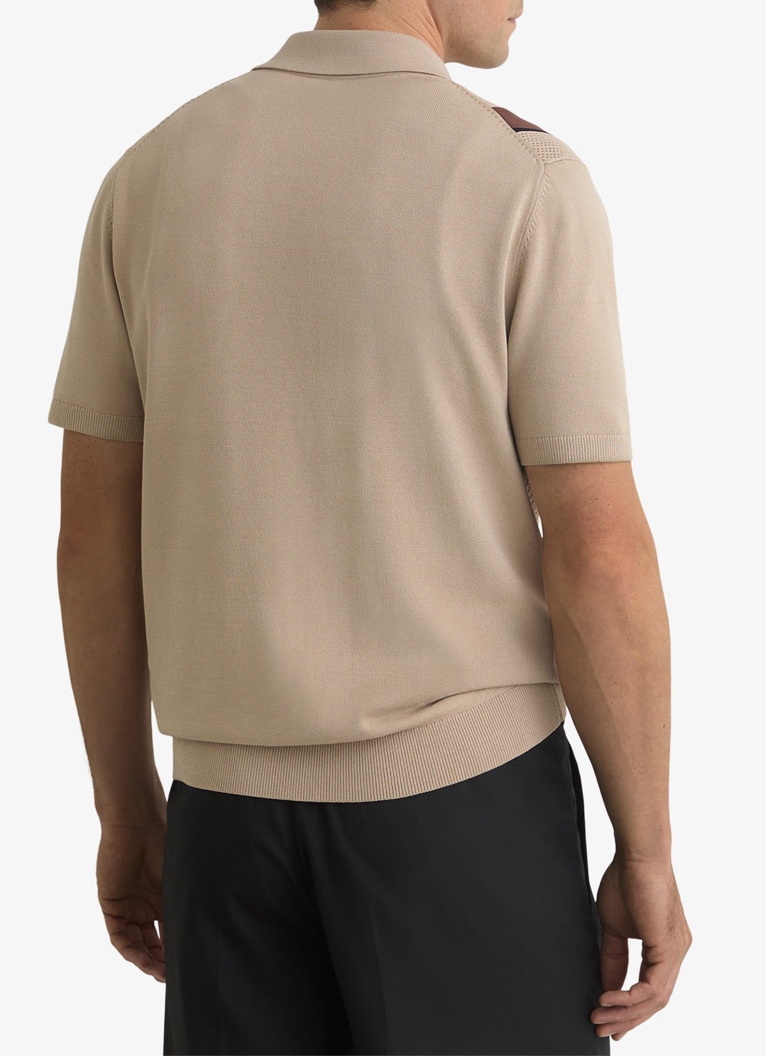 Reiss Axis overhemd met ingebreid patroon - achterkant 7 camel
