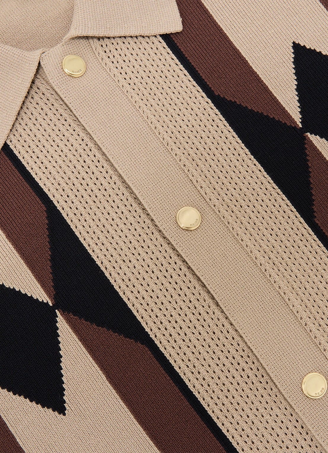 Reiss Axis overhemd met ingebreid patroon - detail 6 camel