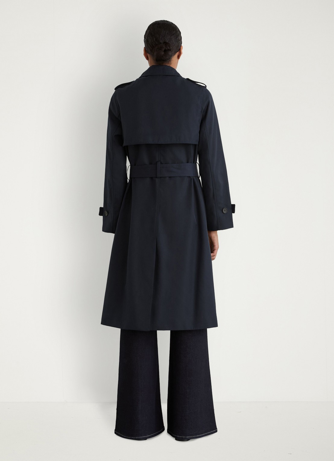 Reiss Azura double-breasted trenchcoat met afneembare capuchon - achterkant 6 blauw