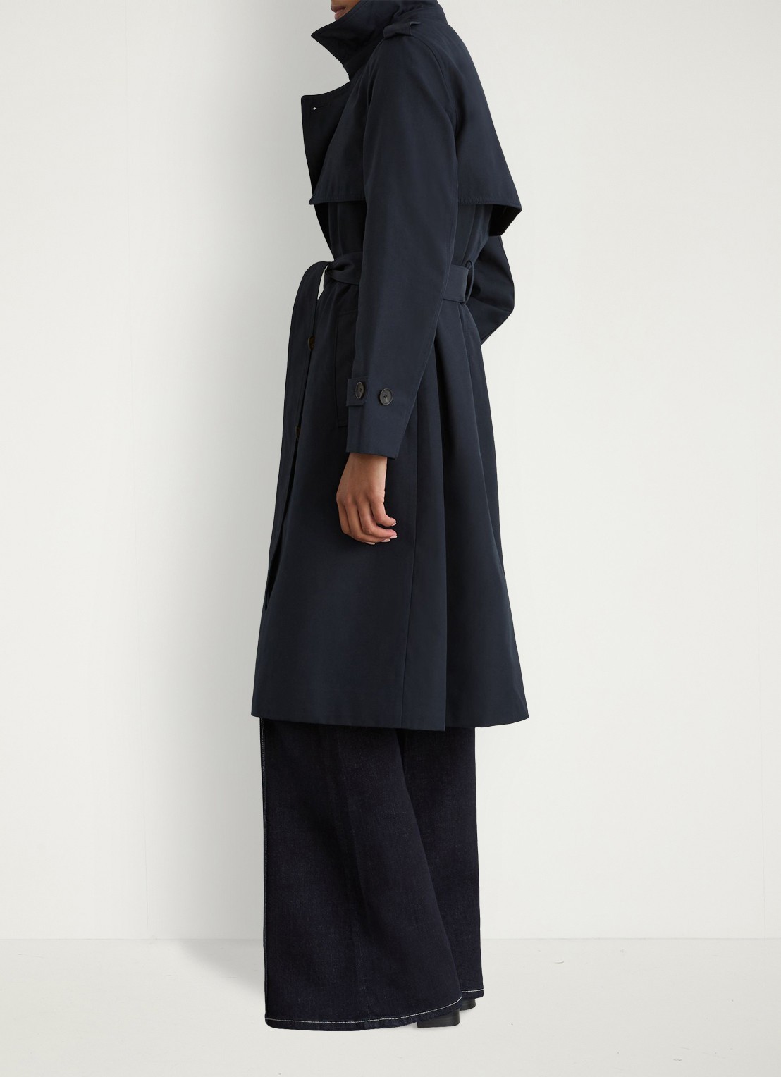 Reiss Azura double-breasted trenchcoat met afneembare capuchon - detail 2 blauw