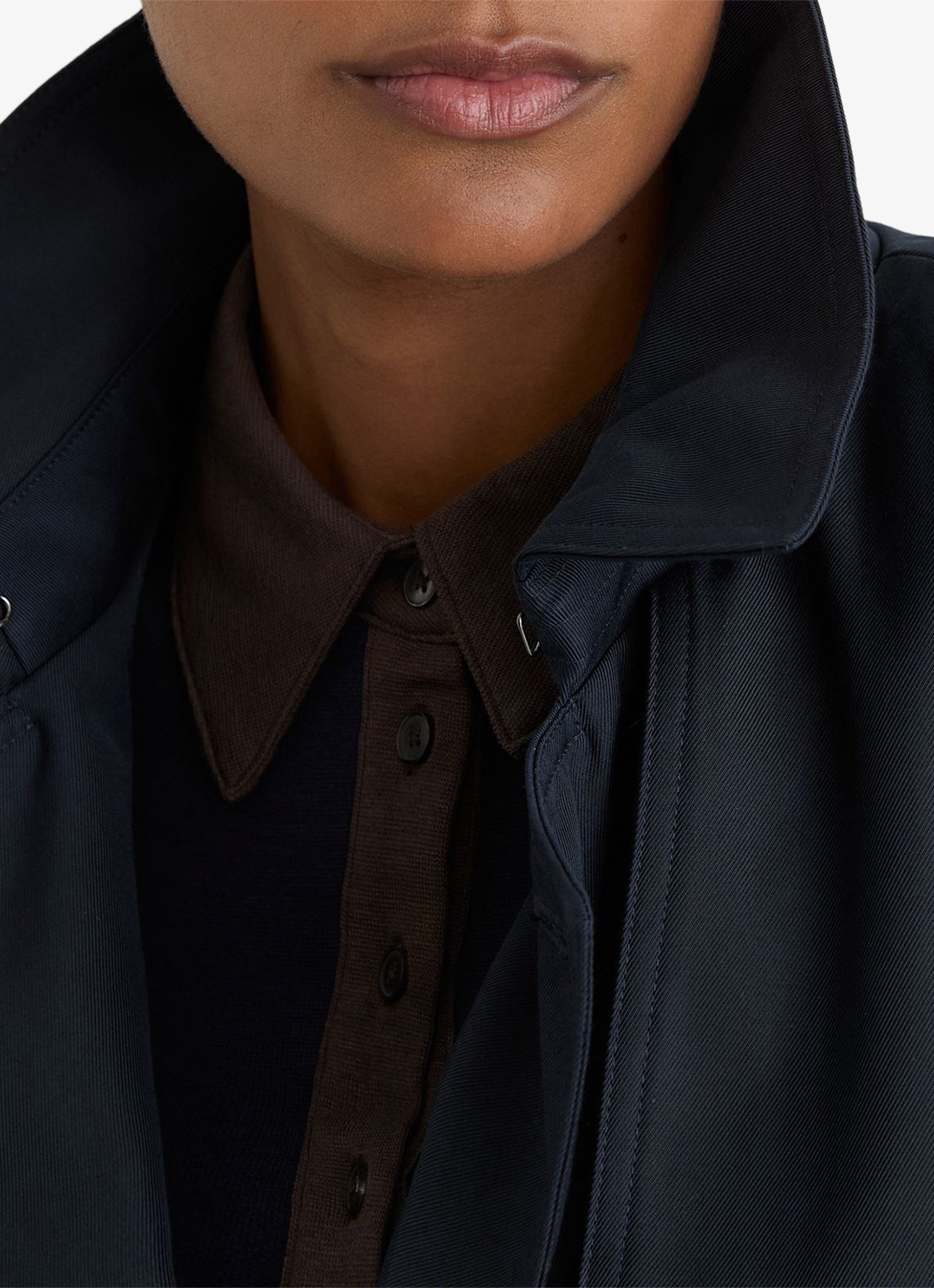 Reiss Azura double-breasted trenchcoat met afneembare capuchon - detail 3 blauw