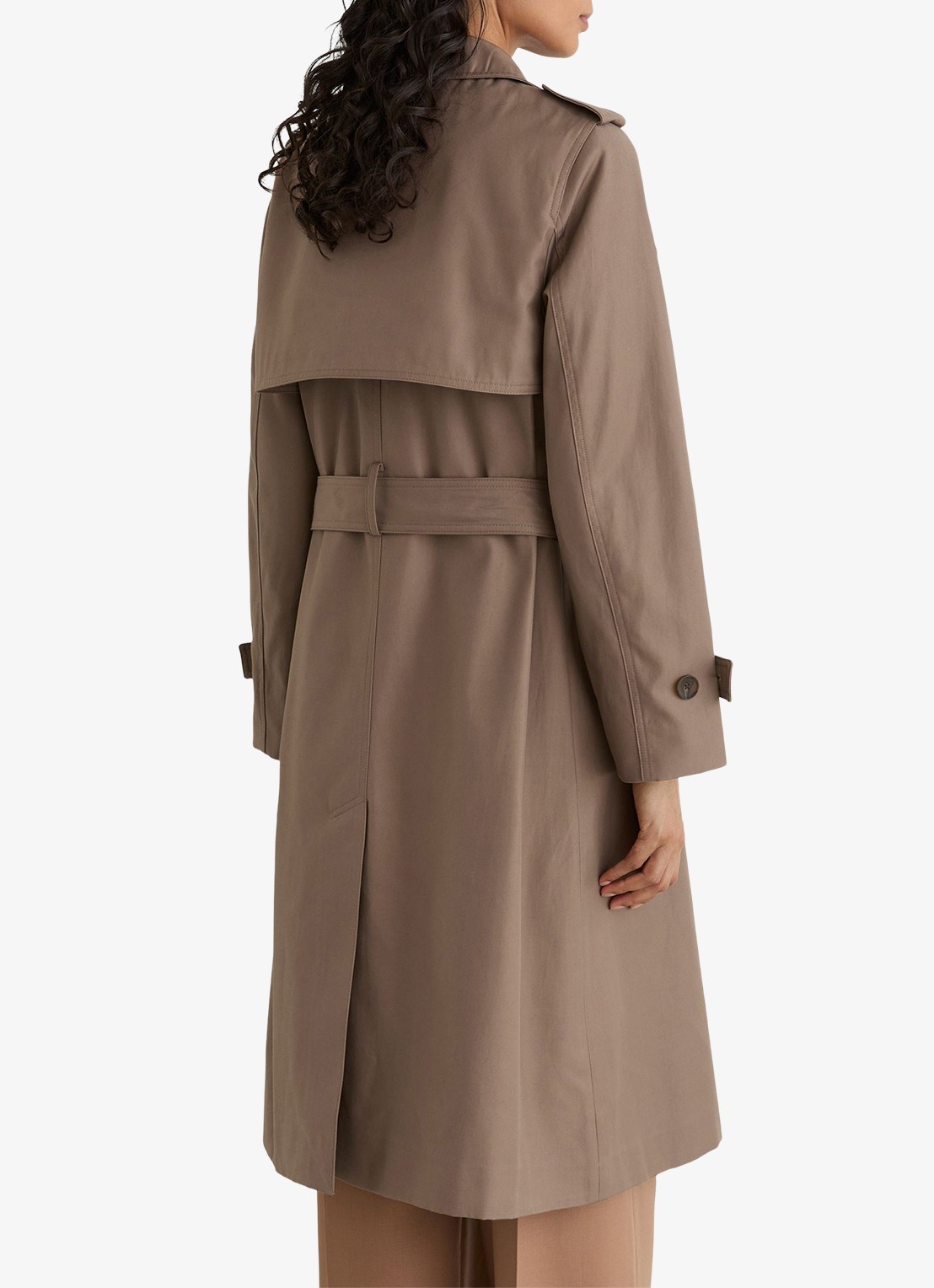 Reiss Azura Trenchcoat met ceintuur en afneembare capuchon - achterkant 2 beige